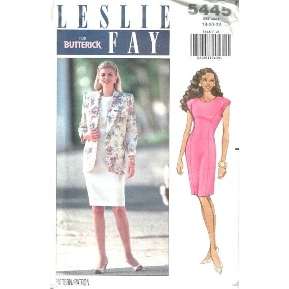 Butterick Sewing Pattern 5445 Jacket‎ Dress Misses Size 18-22 Leslie Fay
